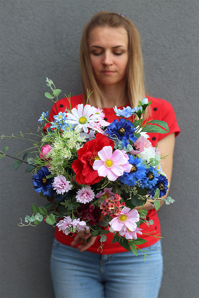 Letnia Łąka Mazuria, bukiet z polnych kwiatów