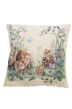 Myszki w Ogrodzie, poszewka gobelinowa dwustronna, 45x45cm