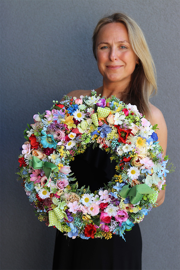 barwny wianek na drzwi, Kolorowe Lato 4, śr.46cm