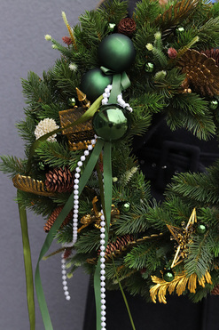 OD RĘKI Zieleń Świąt, elegancki świąteczny wianek, śr.53cm