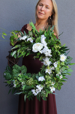 Agnes Extra 3, elegancki wianek na drzwi, śr.50cm  