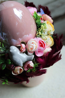 Pióra Pastellove, Fuchsia 2, wielkanocny stroik w naczyniu, wys.32cm