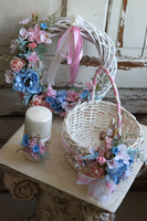 Ukrena, dekorowana świeca wielkanocna, wys.15cm 