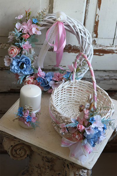 Ukrena, dekorowana świeca wielkanocna, wys.15cm 