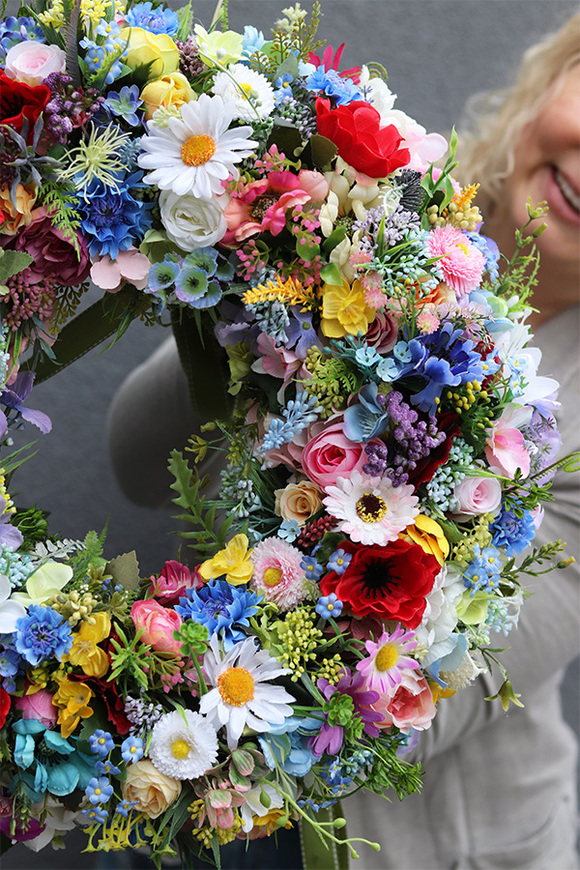 barwny wianek na drzwi, Letnia Łąka Perrani, śr.38cm 