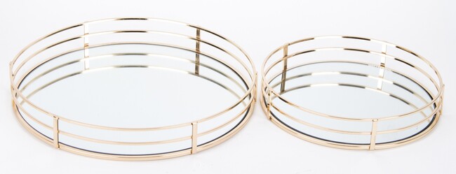 OD RĘKI Indica, złota taca lustrzana, kpl.2szt