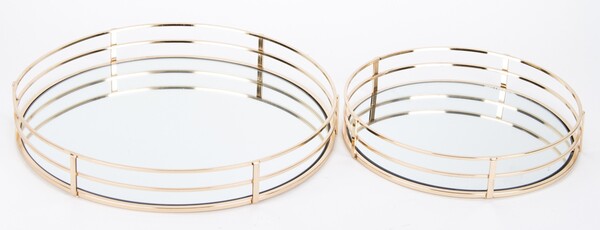 OD RĘKI Indica, złota taca lustrzana, kpl.2szt