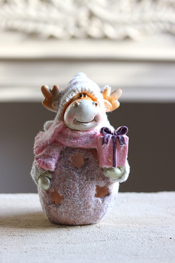 OD RĘKI Candico, świąteczna figurka Renifer LED, wys.15cm