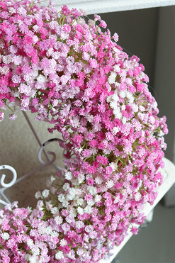 Balletina Pink, delikatny kwiatowy wianek na drzwi, śr.37cm 