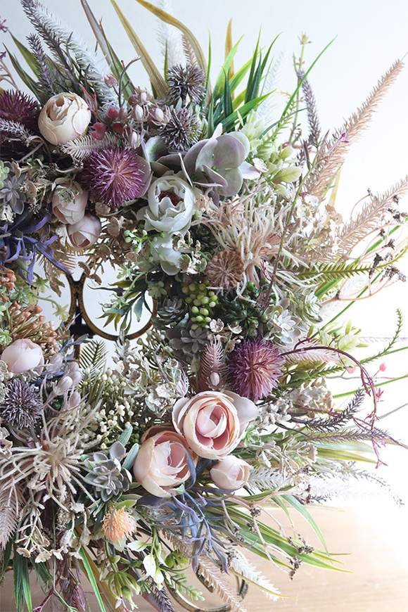 Boho Gerera, wianek dekoracyjny z suszem	