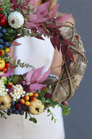 zestaw dekoracji jesiennych, kompozycja Menata & wianek Lunera