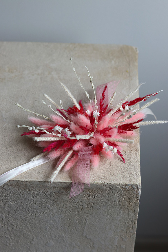 Boho Pink, stroik / dekoracja do koszyczka wielkanocnego, rozp.16x15cm