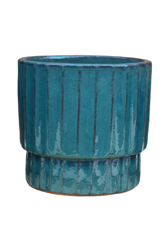 Garden Chic Sophia, komplet 3 donic ceramicznych, kolor turkusowy