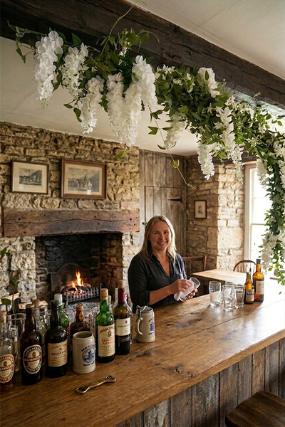 White Wisterina, stylowa girlanda ze sztucznych kwiatów