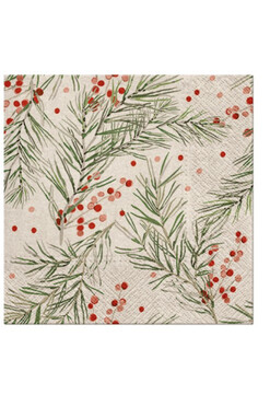 Christmas Holly, świąteczne serwetki papierowe, 20szt