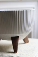 Roma Eco Jumper, osłonka doniczka na nóżkach, biały, wym.20x24cm