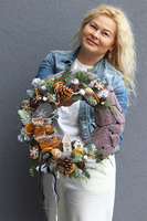 Velvetove Miasteczko, asymetryczny zimowy wianek