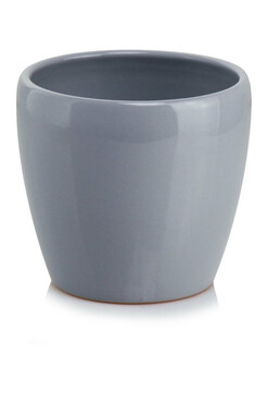 Barcelli, osłonka ceramiczna doniczka, szary, wym.13x14cm 