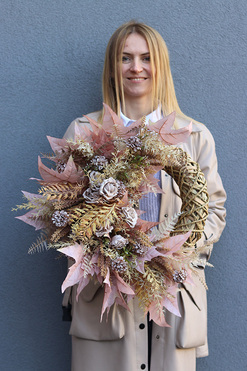 Clotilde Autumn, jesienny wianek w klimacie boho, rozp.60cm 