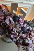 Mortario Christmas, dekoracja nagrobna z drewnianym krzyżem