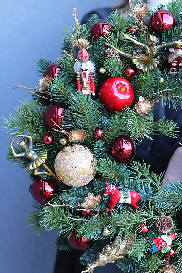 Zima, wysokiej jakości bożonarodzeniowy wianek, śr.48cm