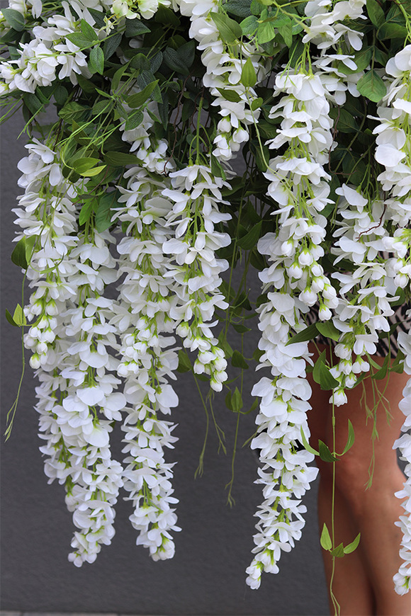 elegancka girlanda z białymi kwiatami, Wisterianna New