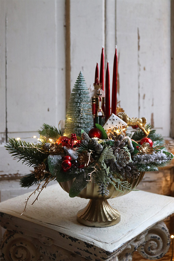 Goldina LED, stroik adwentowy z dziadkiem