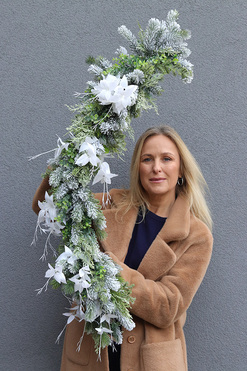 OD RĘKI Zimowe Barwy, girlanda świąteczna z barwinkiem, dł.110cm