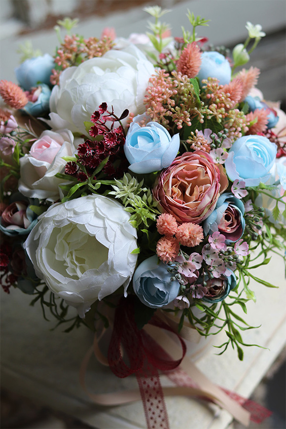 Romantyczna Daniela, kompozycja w kremowym naczyniu, wys.27cm