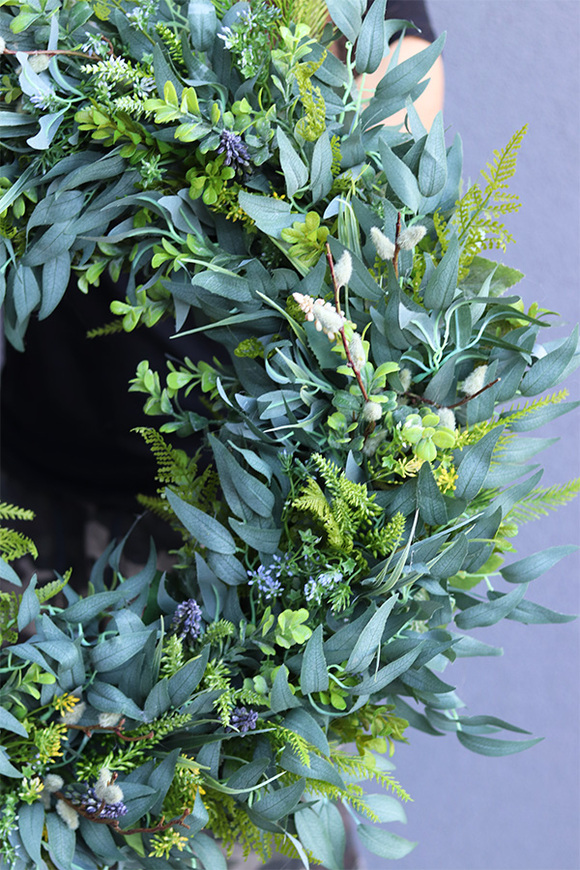 Boho Gretra Spring, zielony wianek z eukaliptusem