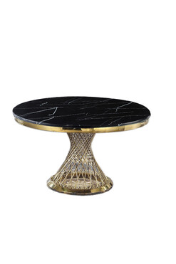 Everson Marble, stół stal szlachetna, złoty, wym.130x75x75cm