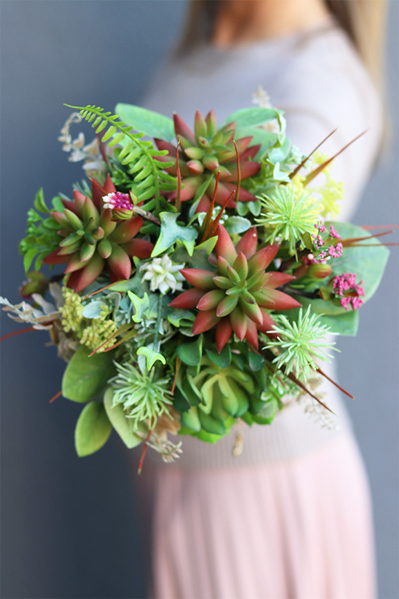 Albertina Mini Red, flowerbox z sukulentami