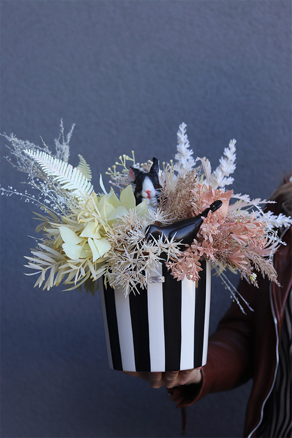 Beige Boho 2, wiosenny stroik z zajączkiem