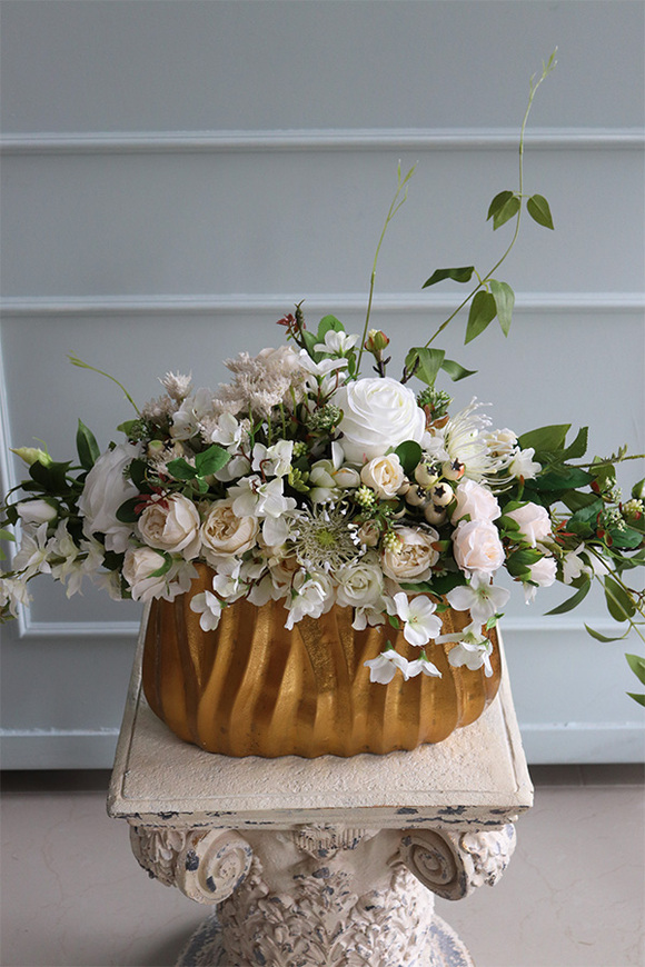 ekskluzywna kompozycja kwiatowa, Gold Trevisto, wym.39x54cm