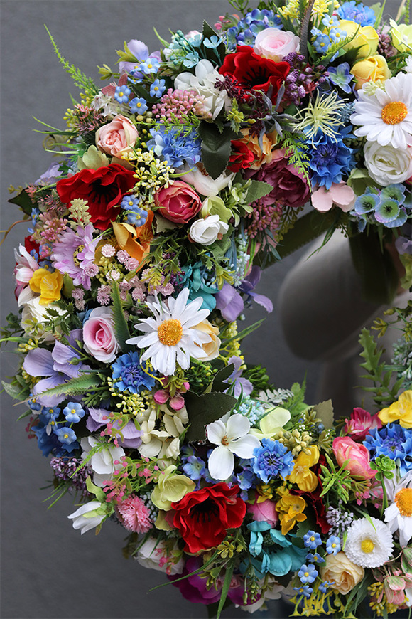 barwny wianek na drzwi, Letnia Łąka Perrani, śr.38cm 