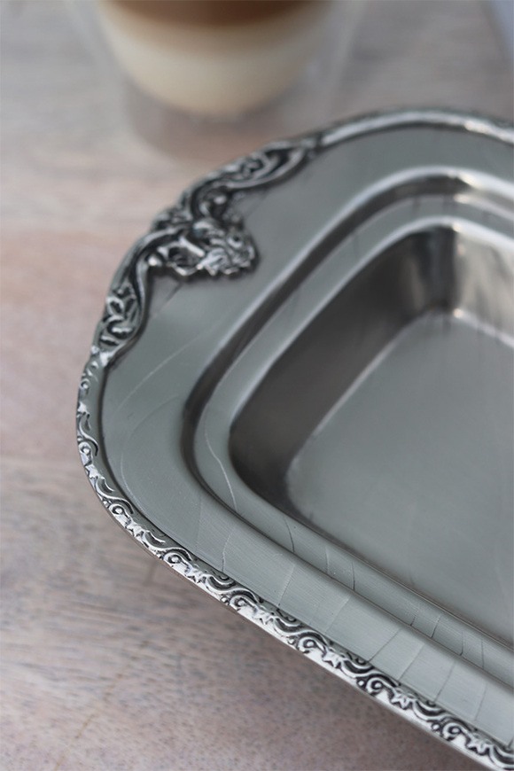 Olivia, taca / patera posrebrzana na nóżkach