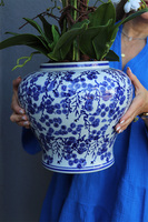 Amfora Blue Busan, sztuczny storczyk w amforze