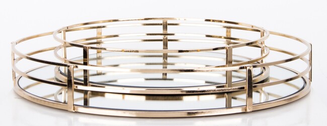 OD RĘKI Indica, złota taca lustrzana, kpl.2szt