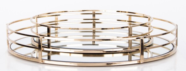 OD RĘKI Indica, złota taca lustrzana, kpl.2szt