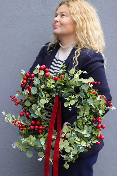 Witaj Zimo, świąteczny wianek dekoracyjny