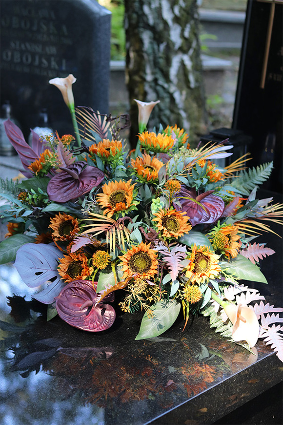 wiązanka nagrobna Słoneczniki Premium