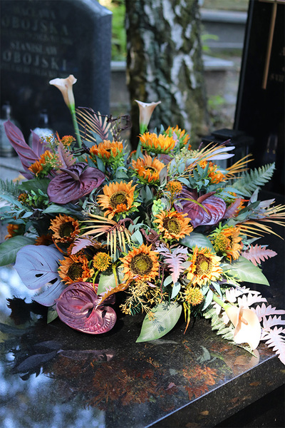 wiązanka nagrobna Słoneczniki Premium