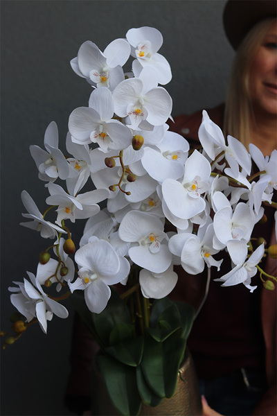 Nero Gold, sztuczny storczyk w ceramicznej donicy