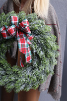 Frozen Christmas B, świąteczny wianek z kokardą