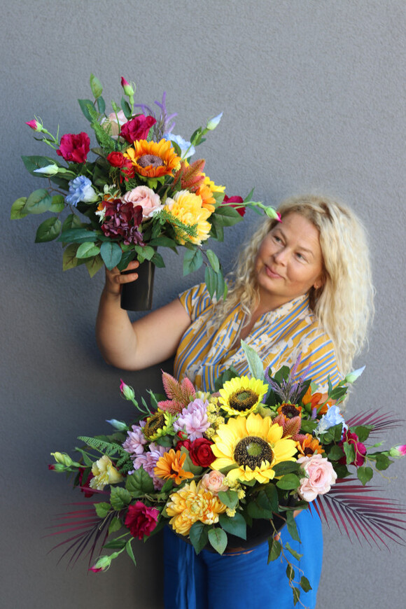 Barwy Jesieni, bukiet nagrobny we wkładzie	