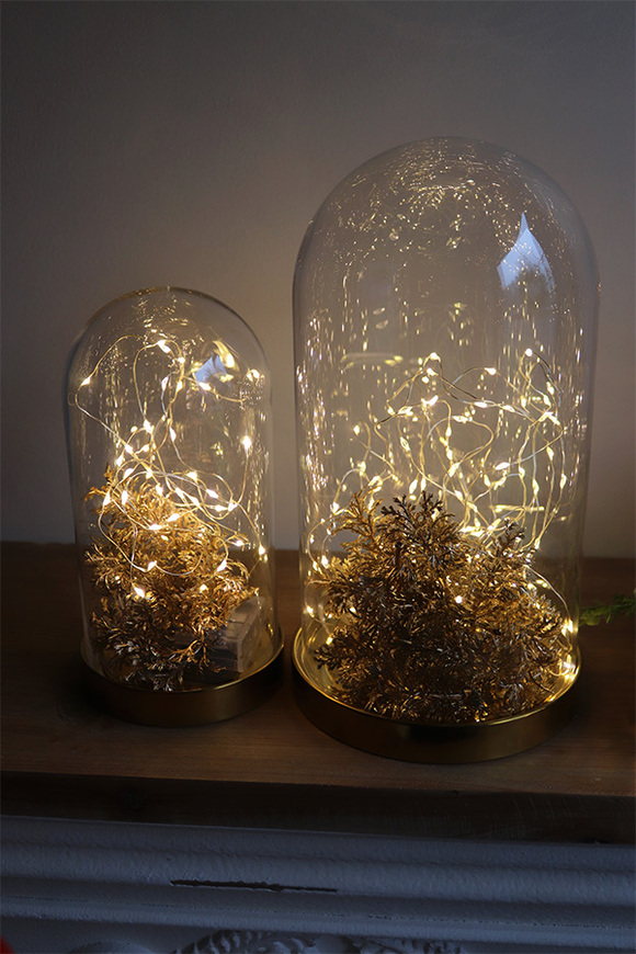 Stars A, złoty klosz z dekoracją LED