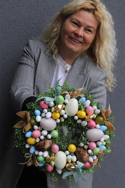 Spring Pastelina, wielkanocny wianek z jajkami