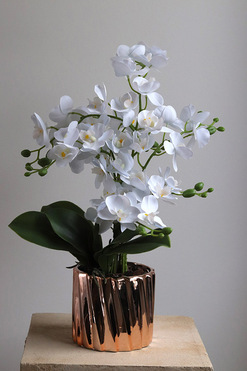 OD RĘKI Rose Gold Etta, efektowny sztuczny storczyk, wys.52cm