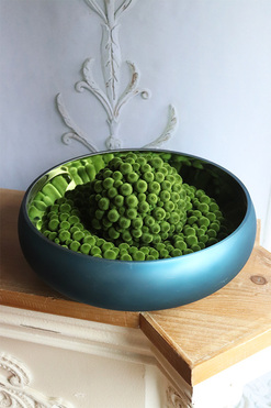 Modern Cecile Moss Blue, nowoczesny stroik świąteczny z kulą, śr.30cm 