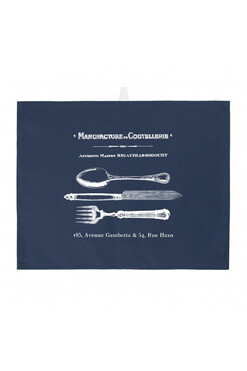 Sztućce, ściereczka kuchenna granatowa, wym.45x60cm